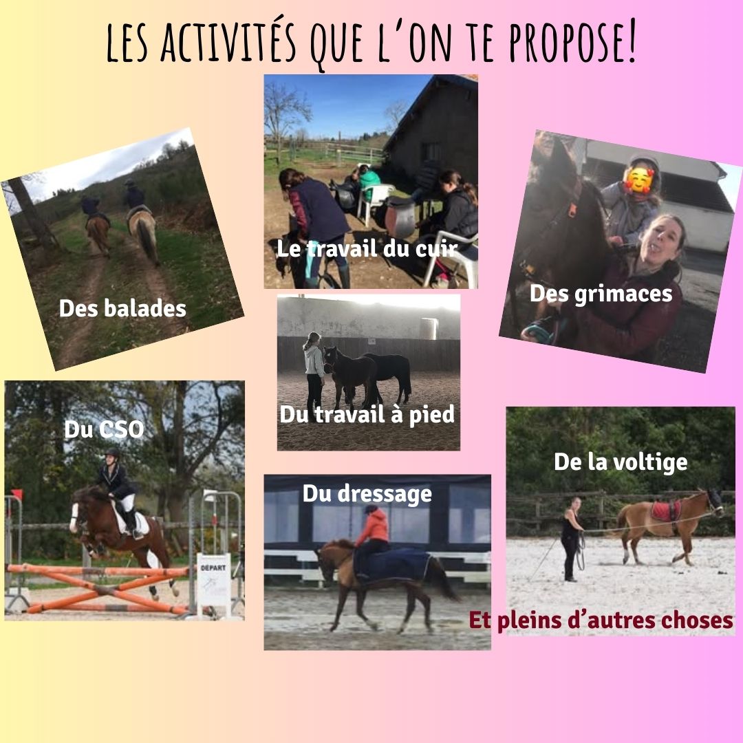 Les disciplines que l'on te propose